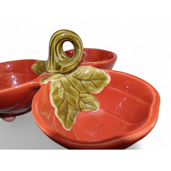Better Homes and Gardens Pumpkin Ceramic Snack Condiment Candy Dish Heavyweight - Picture 2 of 3